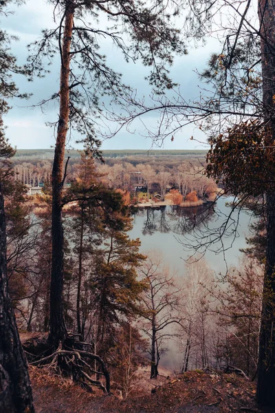 Colored Scenery River Pine Trees Forest Cossack Mountain Korobovy Hutora —  Fotos de Stock