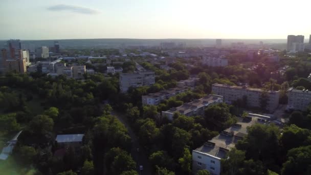 Aerial Sunset Panoramic View Green Summer Kharkiv City Popular Recreation — Stok video