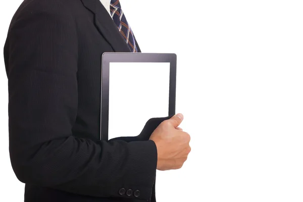 Biznesmen trzymający tablet. — Zdjęcie stockowe