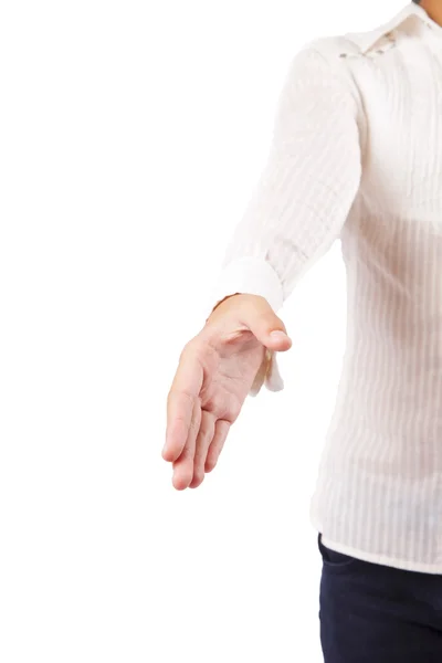 Young businesswoman reaching out — Stock Photo, Image