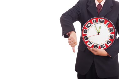 İş adamı saat tutuyor.