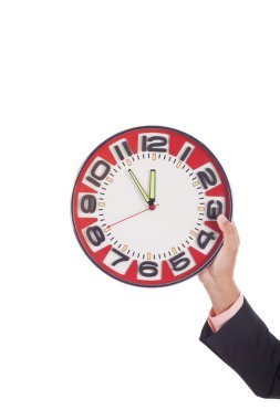 İş adamı saat tutuyor.