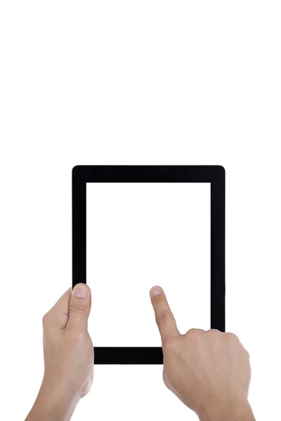 Zakenman die een tablet vasthoudt — Stockfoto