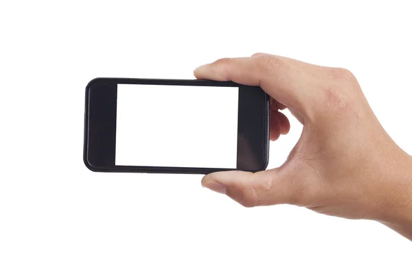 One hand holding smartphone — Stock Photo, Image