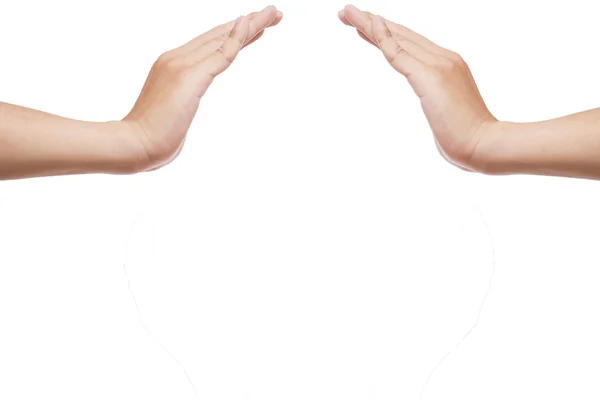 Två kupade händer — Stockfoto