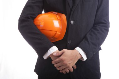 Kırmızı kask ile inşaat mühendisi