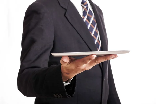 Uomo d'affari in possesso di un tablet — Foto Stock