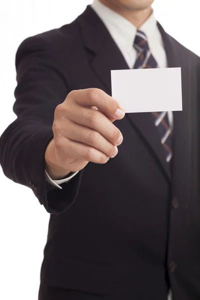 Hombre de negocios con una tarjeta de visita — Foto de Stock