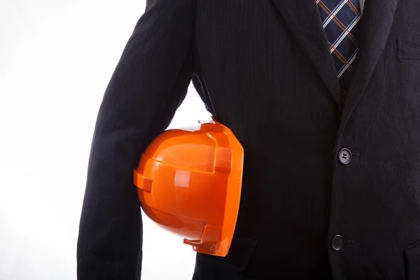 Ingegnere edile con casco rosso — Foto Stock