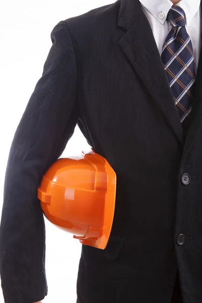 Ingegnere edile con casco rosso — Foto Stock