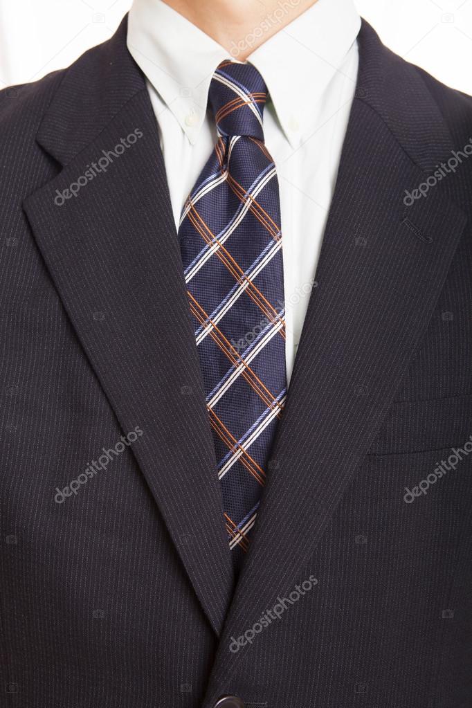 Businessman in white collar shirt