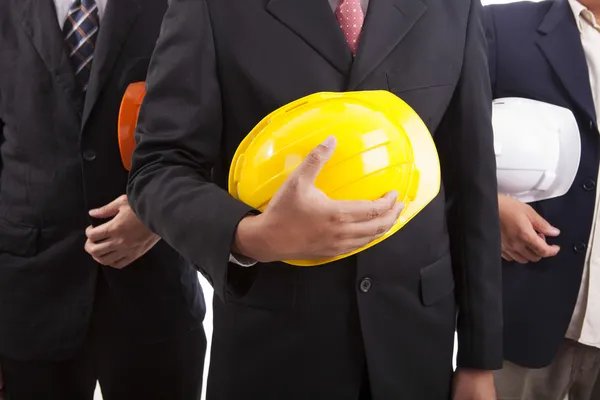 Bauingenieure mit Helmen — Stockfoto