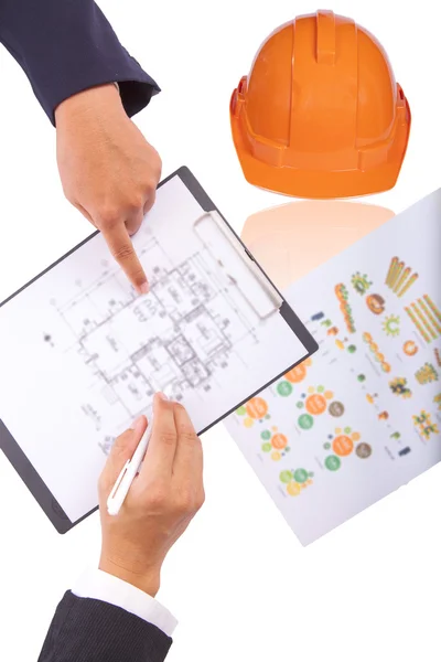 Construction engineers view project — Stock Photo, Image