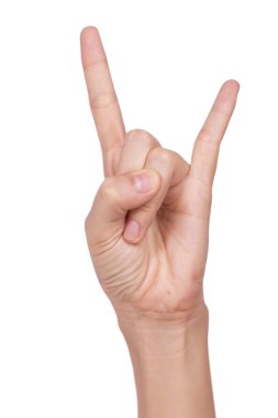 closeup el gösteri sevgi sinyali izole