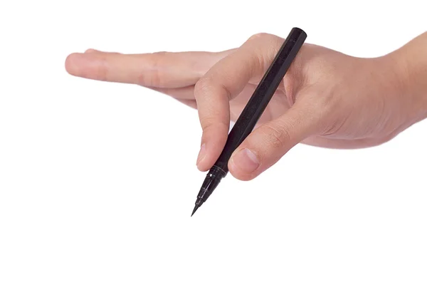 手とペン — ストック写真