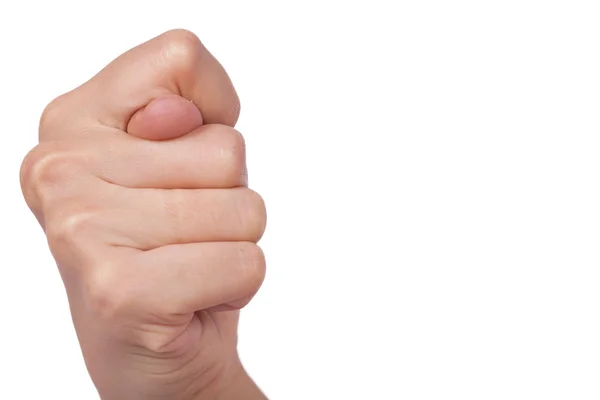 Die menschliche Hand zeigt die Feige — Stockfoto