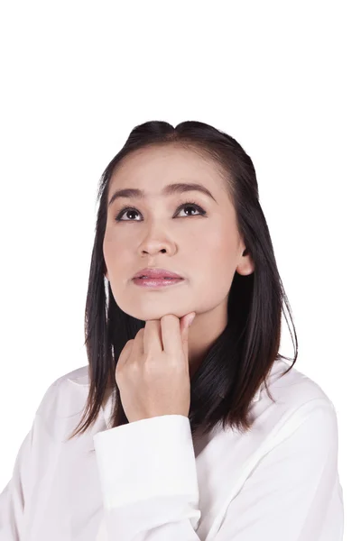 Beautiful Asian businesswoman with a pensive look — Stock Photo, Image