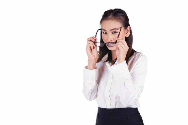 Femme d'affaires asiatique avec des lunettes — Photo