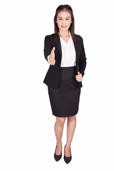 Asian businesswoman showing hand gesture — Stock Photo, Image