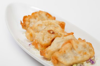 Beyaz bir tabak üzerine sosu.