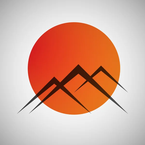 Vector mountains icon — Stock Vector