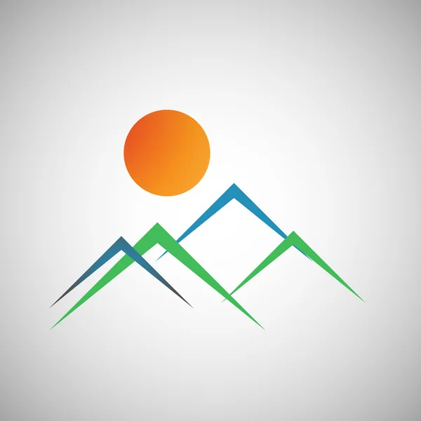 Vector mountains icon — Stock Vector