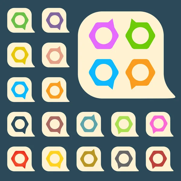 Set di icone colorate per indicare lo spazio vuoto — Vettoriale Stock