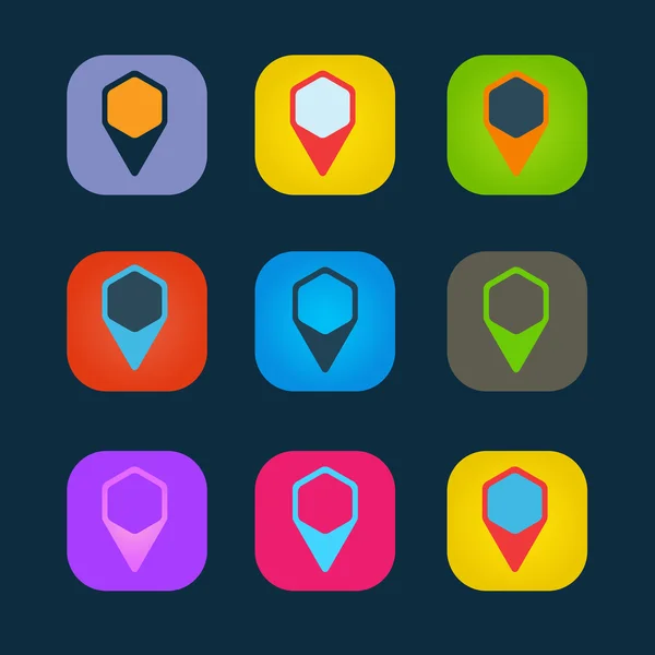 Set di icone colorate per indicare lo spazio vuoto — Vettoriale Stock