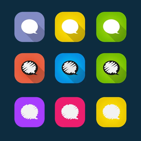 Verzameling van vector gekleurde tekstballonnen — Stockvector