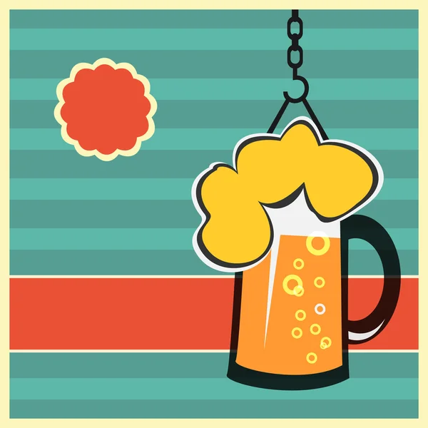 Beer concept with mug of beer — Stock Vector