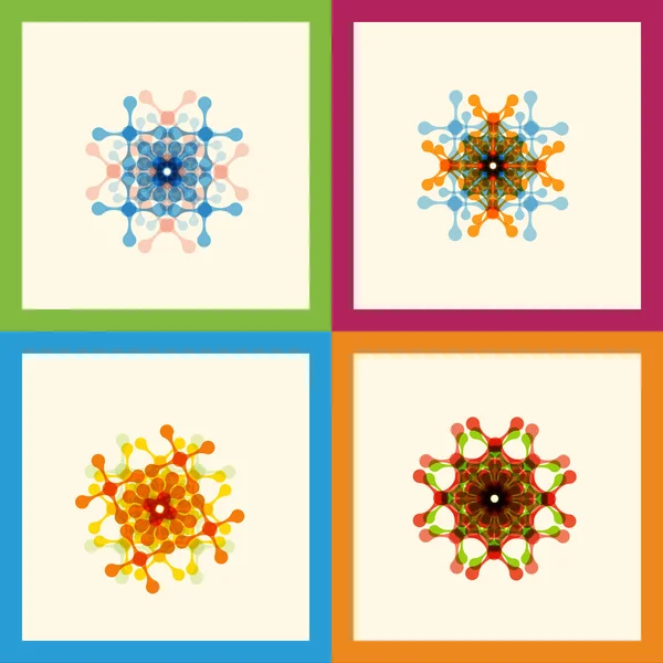 Establecer patrón de molécula de color eps — Archivo Imágenes Vectoriales