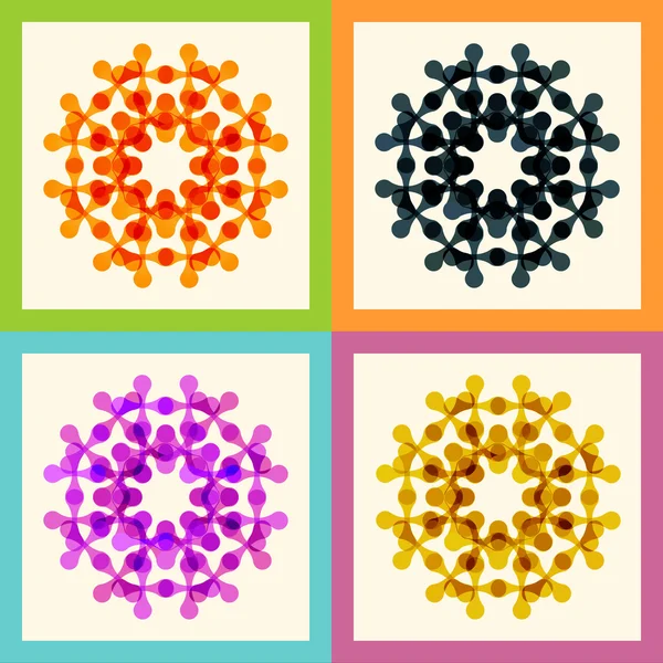 Stel de kleur molecuul patroon eps — Stockvector