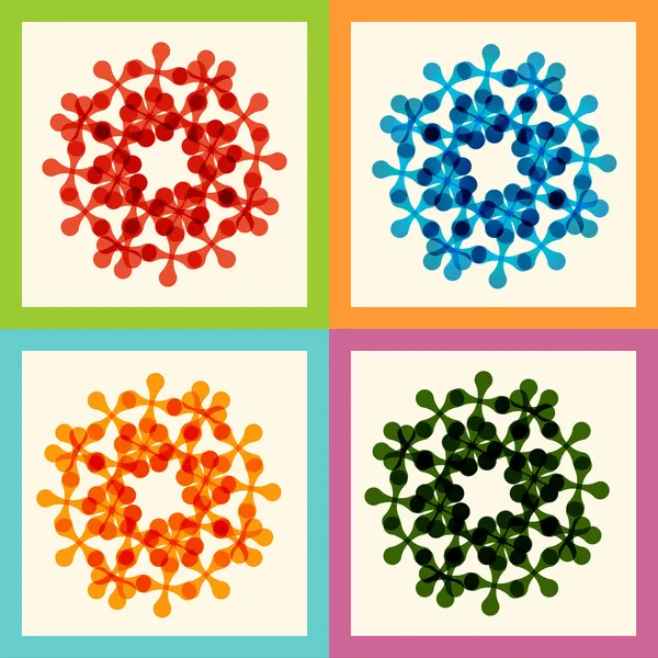 Establecer patrón de molécula de color eps — Archivo Imágenes Vectoriales