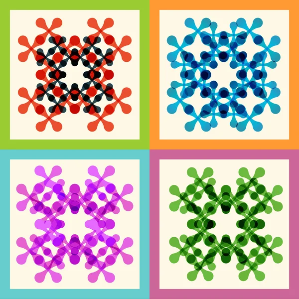 Set color molecule pattern eps — Stock Vector