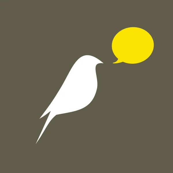 Beautiful vector flat silhouette of the bird — Stock Vector