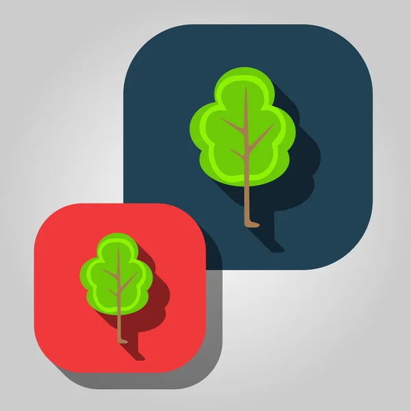 Vetor belo ícone plana árvore florescente eps — Vetor de Stock