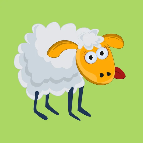 Funny sheep with his tongue hanging out. vector — Stock Vector