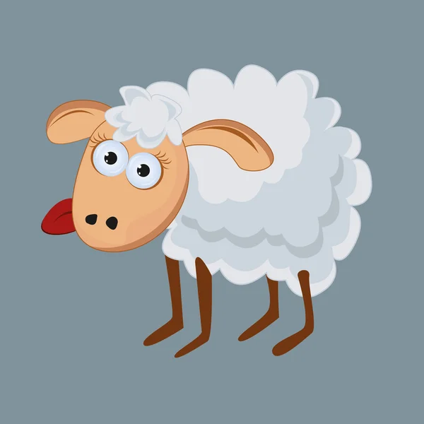 Funny sheep with his tongue hanging out. vector — Stock Vector