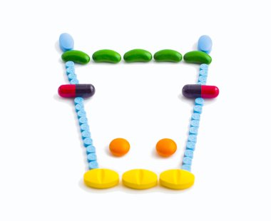 çizgi film karakteri için düzenlenmiş hapları