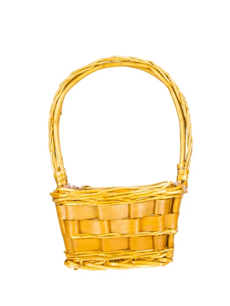 Empty wicker basket isolated on white — Stock Photo, Image