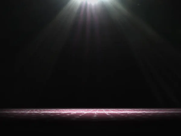 Lichtkegel Auf Rotem Teppich Auf Schwarzem Hintergrund — Stockfoto
