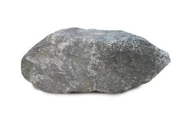 Beyaz arka planda izole edilmiş büyük taş granit.