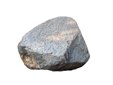 Beyaz sırtüstü izole edilmiş büyük taş granit.