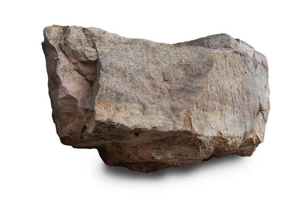 Prawdziwy Duży Kamienny Granit Izolowany Białym Tle — Zdjęcie stockowe