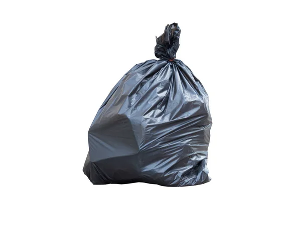 Black Plastic Bag Garbage Container Reduce Pollution Safe Environment Dirt — Stock Photo, Image
