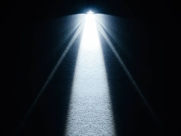 Beam Strong Light Source Shining Floor Dark Room — Stock Photo, Image