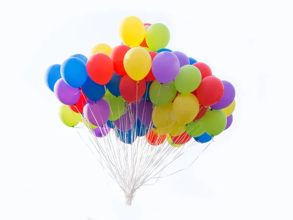 Kolorowy Balon Gumy Wypełniony Gazem Helowym Izolowany Białym Tle — Zdjęcie stockowe