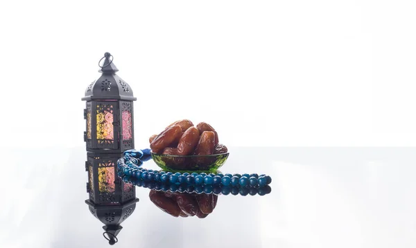 Datuje Tradiční Muslimské Kultury Potravin Pro Ramadán Kareem Noc Modlitba — Stock fotografie