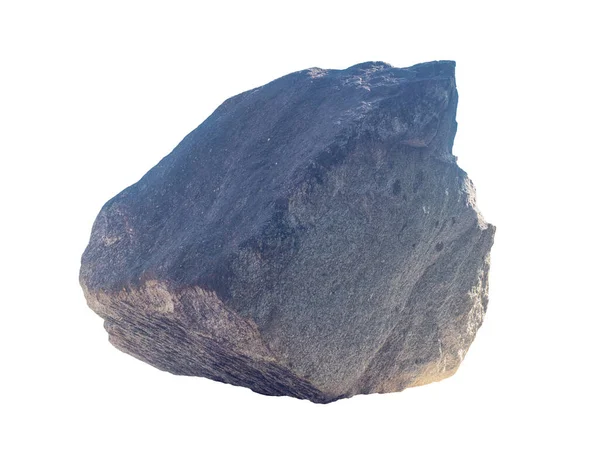 Verklig Stor Sten Granit Isolerad Vit Bakgrund — Stockfoto