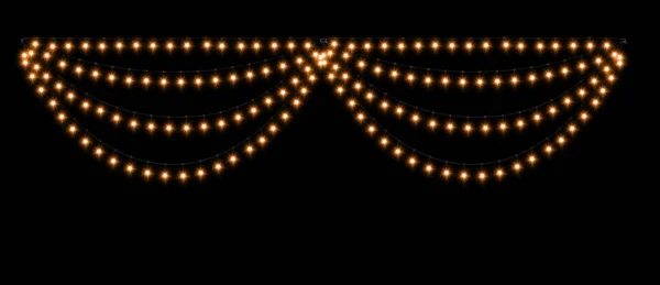 Skutečná Dekorace Žárovka Izolované Černé Lze Přidat Libovolného Obrázku Přes — Stock fotografie